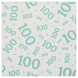 Milstolpe 100 Antal Mönster Teal/White Tyg