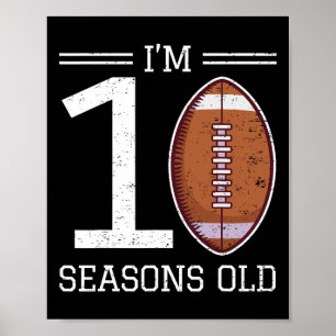 Milstolpe 10-årsdag Amerikansk fotboll Pojke 10 År Poster