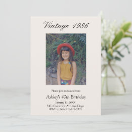 Milstolpe Födelsedagsfest Vintage År Baby Foto Inbjudningar