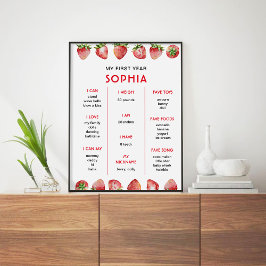 Milstolpe för jordgubbsbefruktning poster