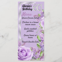 Milstolpe i Lavender lila 60-årsmenyer