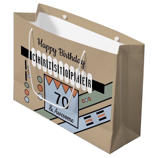 Milstolpe speciell födelsedag namn grönt blå (Framsidan Vinklad)