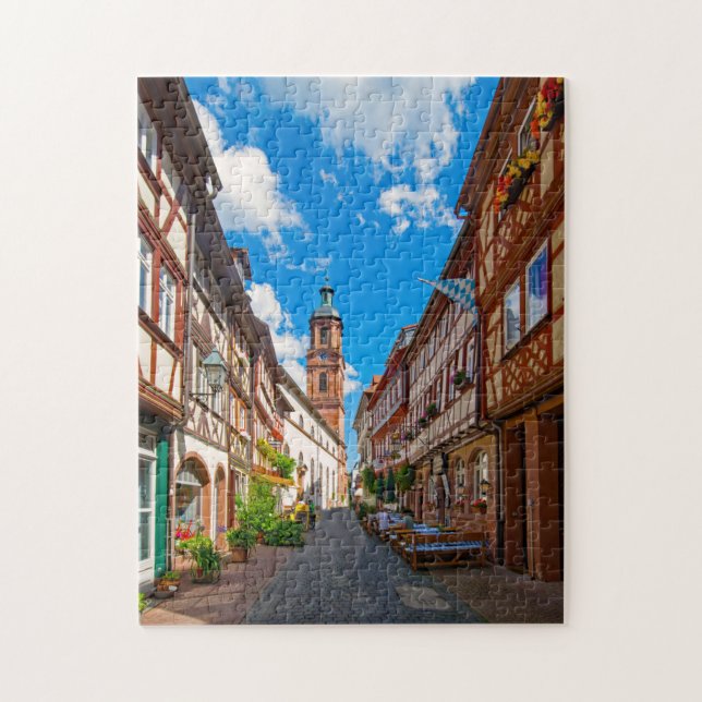 Miltenberg Odenwald Bavaria Tyskland. Pussel (Vertikal)
