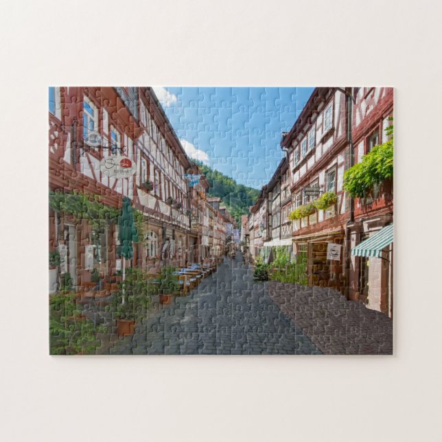 Miltenberg Odenwald Bayern Tyskland. Pussel (Horisontell)