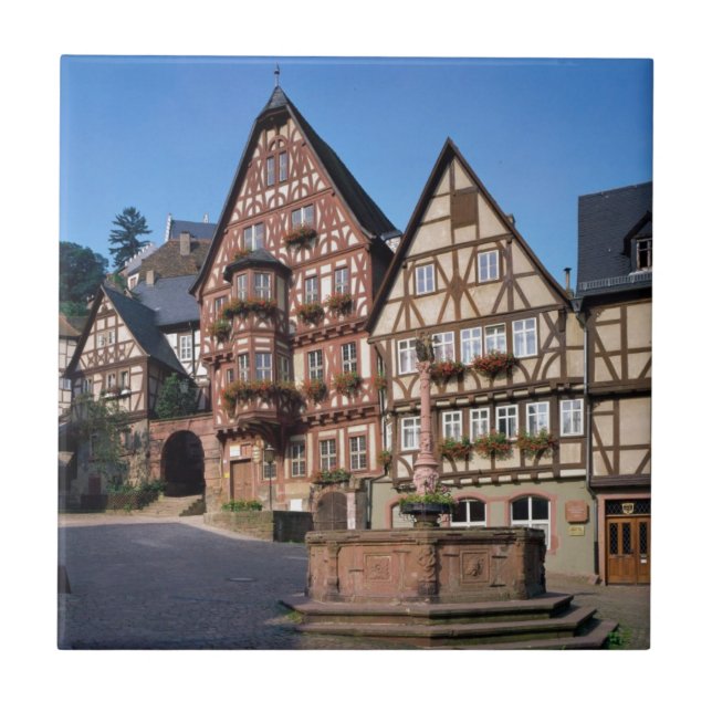 Miltenberg stad, Tyskland Kakelplatta (Framsidan)