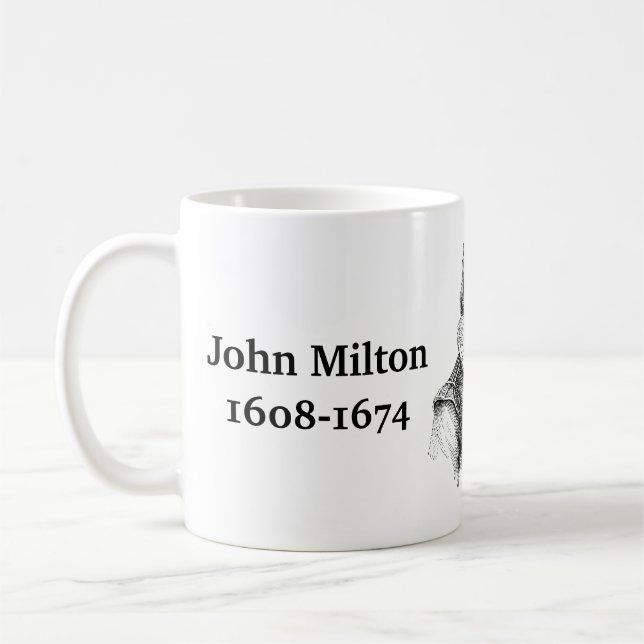 Milton citat om sinnet kaffemugg (Vänster)