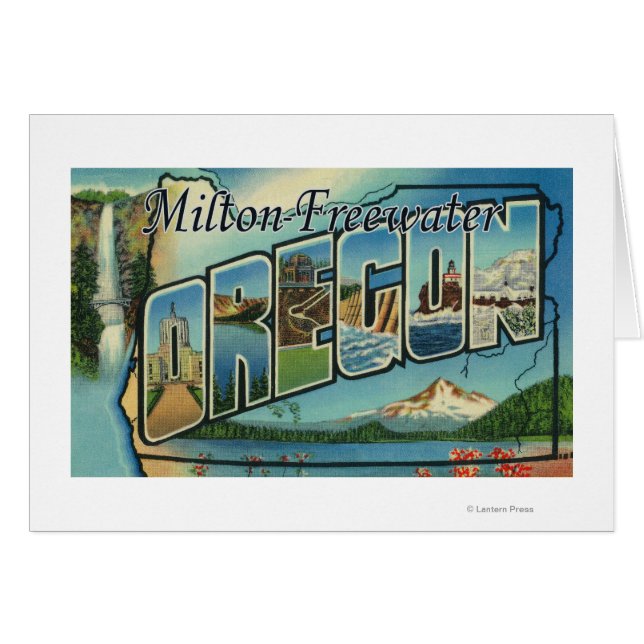 Milton-Freewater, Oregon-Large Brev Scenes Hälsningskort (Framsidan Horizontal)
