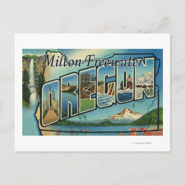 Milton-Freewater, Oregon-Large Brev Scenes Vykort (Framsida)