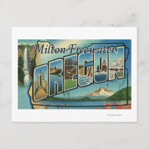 Milton-Freewater, Oregon-Large Brev Scenes Vykort
