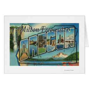 Milton-Freewater Oregon - stora brevplatser Hälsningskort
