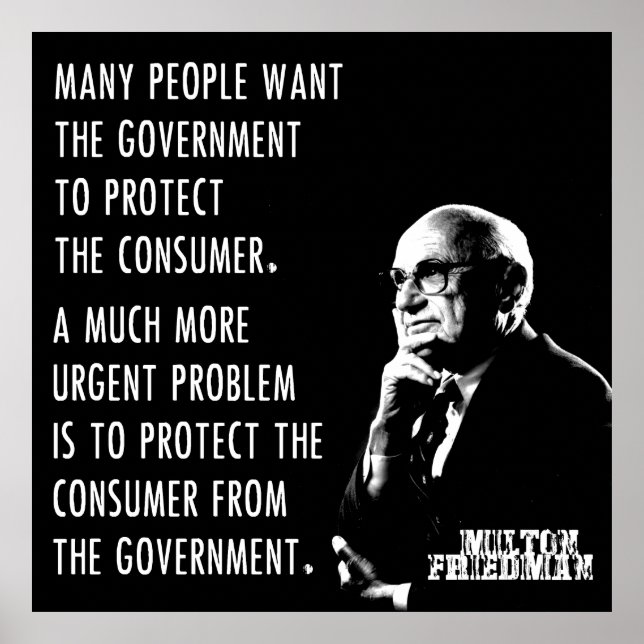 Milton Friedman Free Market Capitalism Libertarian Poster (Framsidan)