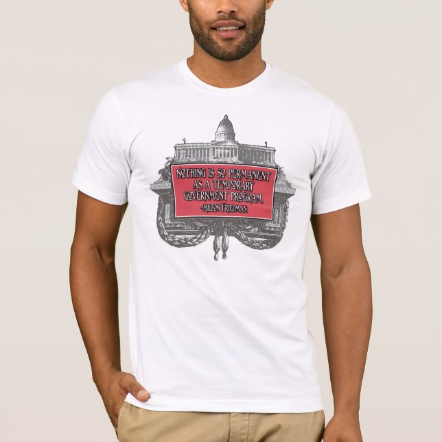 Milton Friedman på regeringsplaner T-shirt (Framsida)