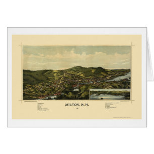 Milton panorama- karta för NH - 1888 Hälsningskort