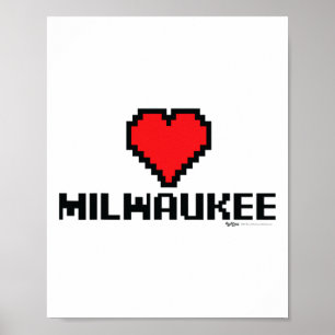 Milwaukee 8-bit spelarstad poster