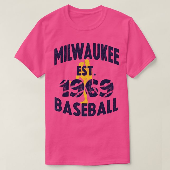 Milwaukee Baseball Est 1969 Baseball Pitcher Vinta T Shirt (Design framsida)