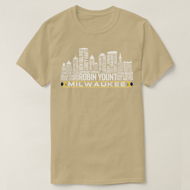 Milwaukee Baseball Team alla tidslängder i Milwauk T Shirt (Design framsida)