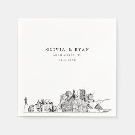 Milwaukee Bröllop minimalist Papper Pappersservett