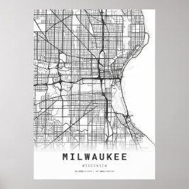 Milwaukee City Karta Poster