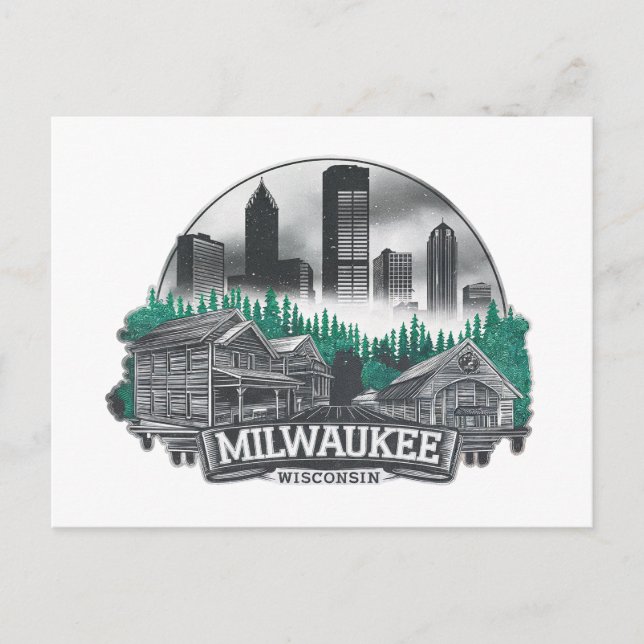 Milwaukee City Wisconsin USA Vykort (Framsida)