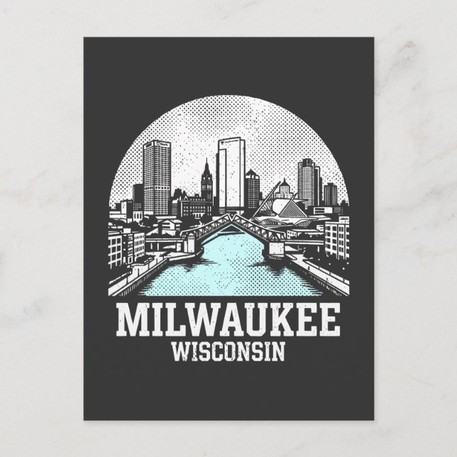 Milwaukee City Wisconsin Vykort (Framsida)