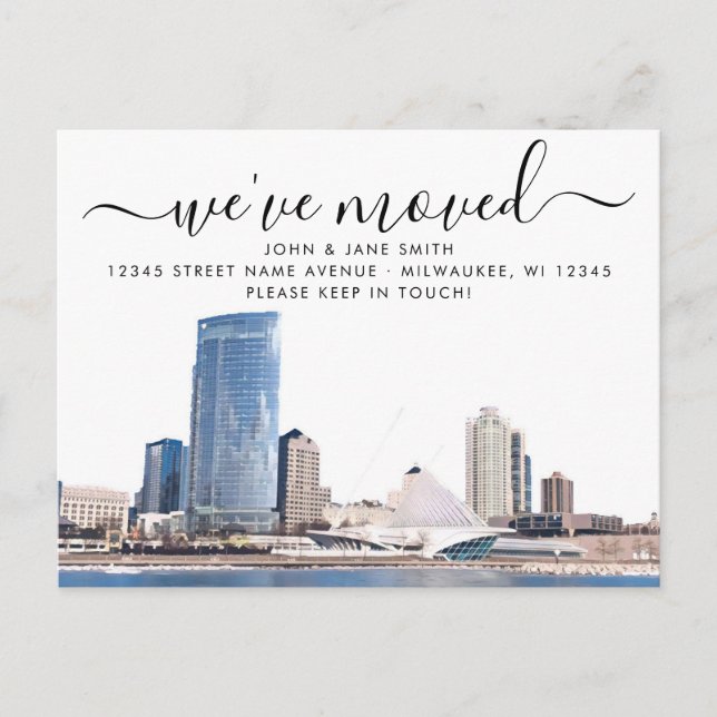 Milwaukee Flytta Announcement Postcard Meddelande Vykort (Framsida)