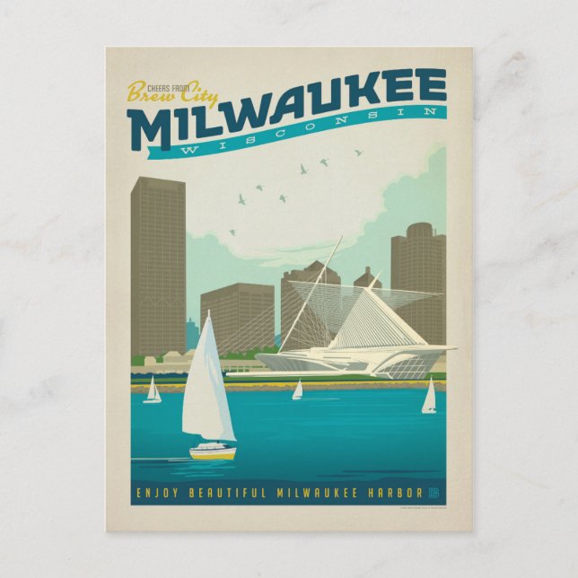 Milwaukee Harbour, Wisconsin Vykort (Framsida)