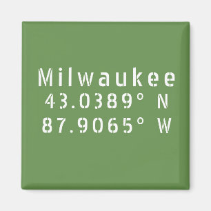Milwaukee Latitud & Longitud Magnet