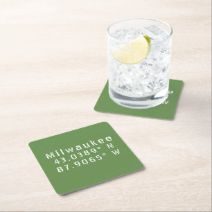 Milwaukee Latitude Longitud Underlägg Papper Kvadrat