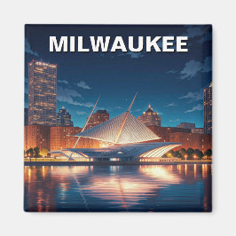 Milwaukee Museum of Art Travel på natten Magnet