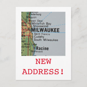 Milwaukee Ny adress kungörelse Meddelande Vykort