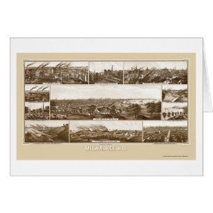Milwaukee panorama- karta för WI - 1882 Hälsningskort