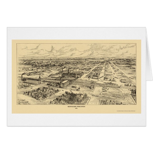 Milwaukee panorama- karta för WI - 1906 Hälsningskort (Framsidan Horizontal)