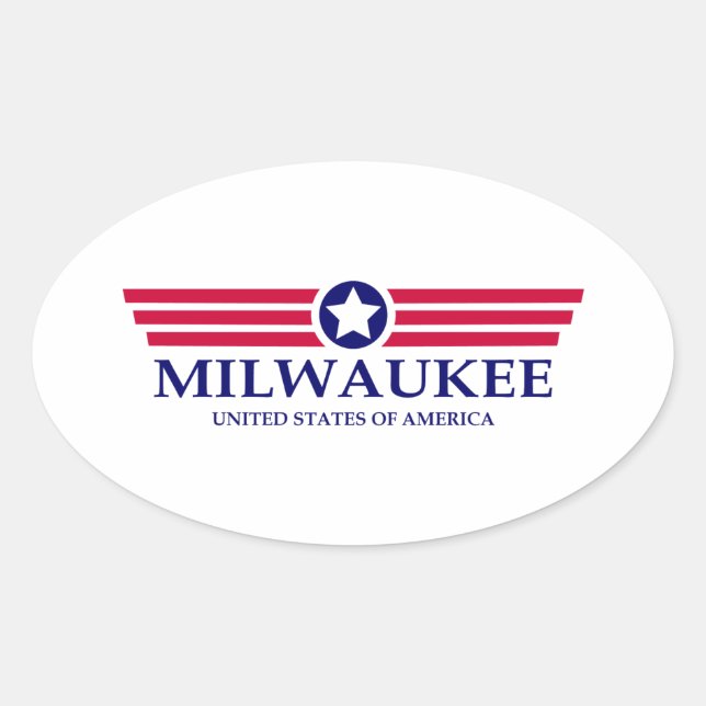 Milwaukee Pride Ovalt Klistermärke (Framsida)
