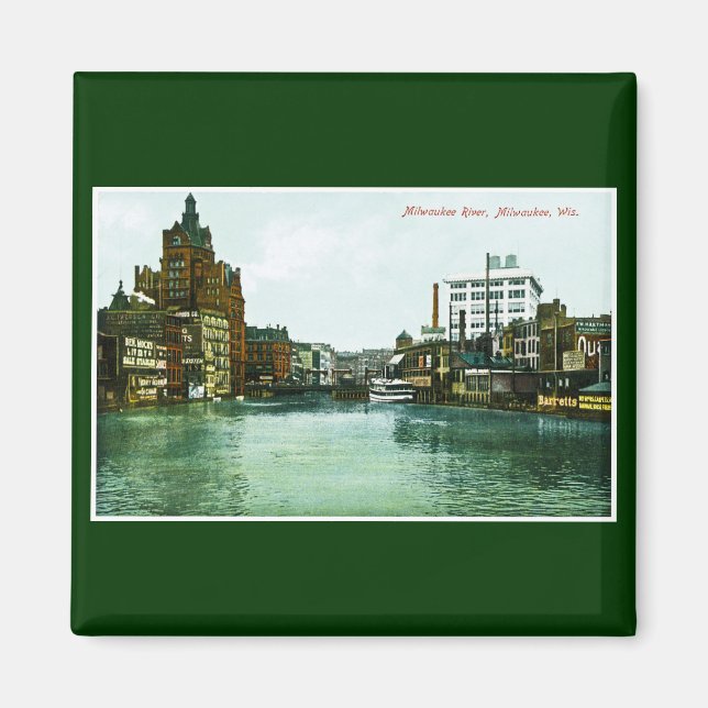 Milwaukee River, Milwaukee, Wisconsin Magnet (Framsidan)
