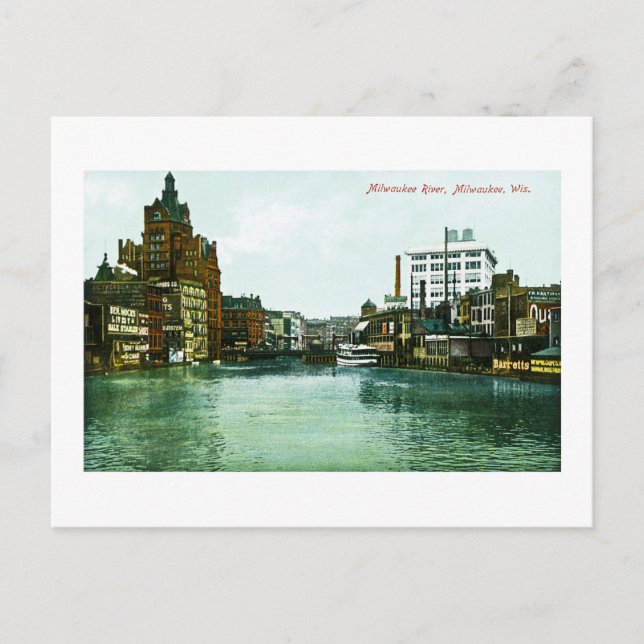 Milwaukee River, Milwaukee, Wisconsin Vykort (Framsida)