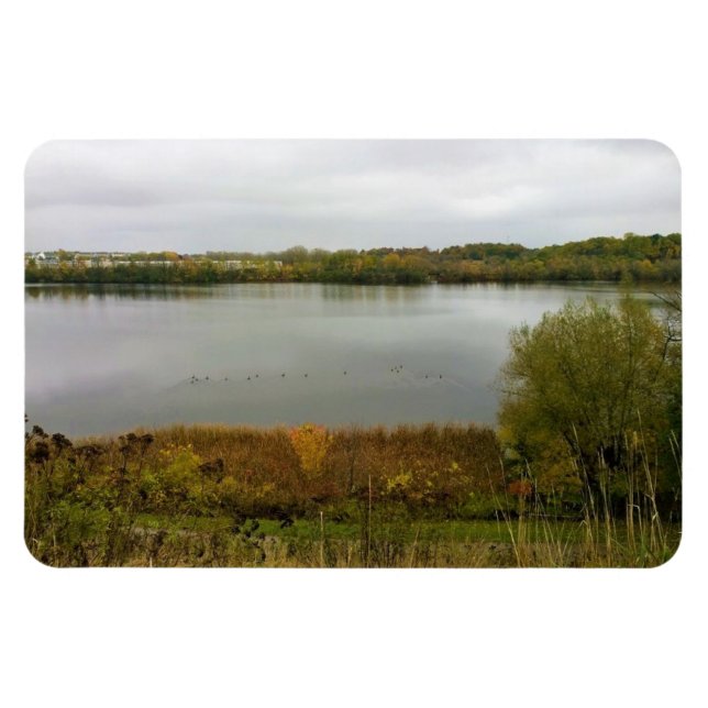 Milwaukee River, Väster Bend, Wisconsin Magnet (Horisontell)