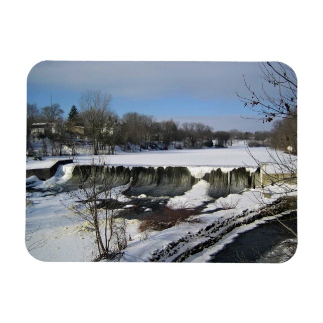 Milwaukee River, Väster Bend, Wisconsin Magnet (Horisontell)