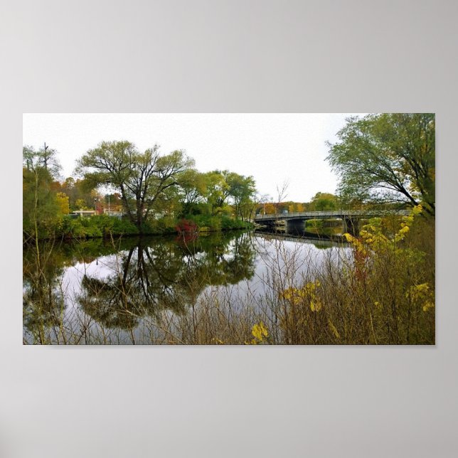 Milwaukee River, Väster Bend, Wisconsin Poster (Framsidan)