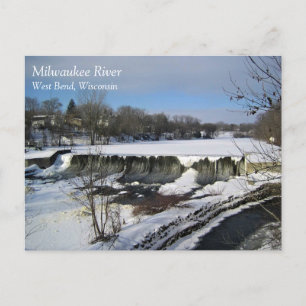 Milwaukee River, Väster Bend, Wisconsin Vykort