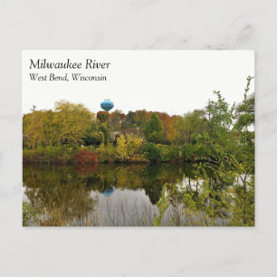Milwaukee River, Väster Bend, Wisconsin Vykort