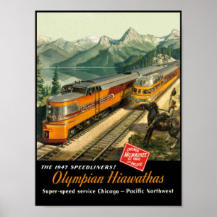 Milwaukee Road, affisch för järnvägsresor.