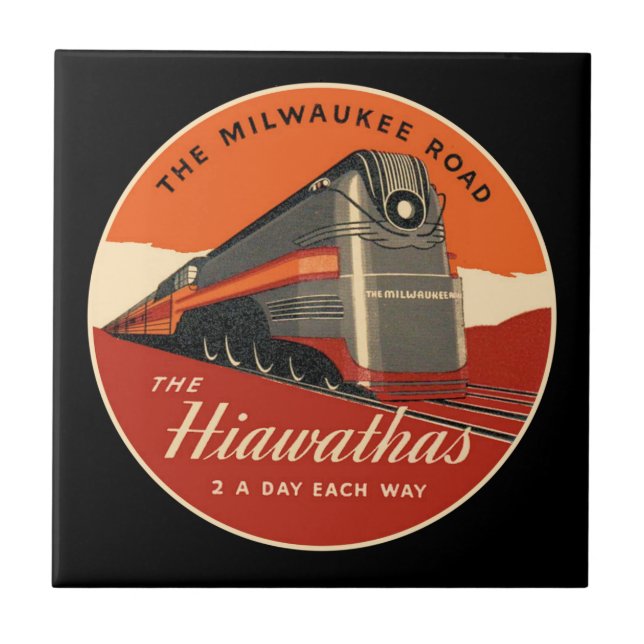 Milwaukee Road Hiawatha Tåg Kakelplatta (Framsidan)
