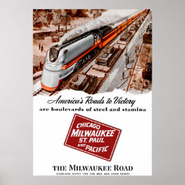 Milwaukee Road Världskrig II poster