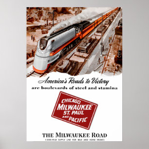 Milwaukee Road Världskrig II poster