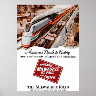 Milwaukee Road Världskrig II poster