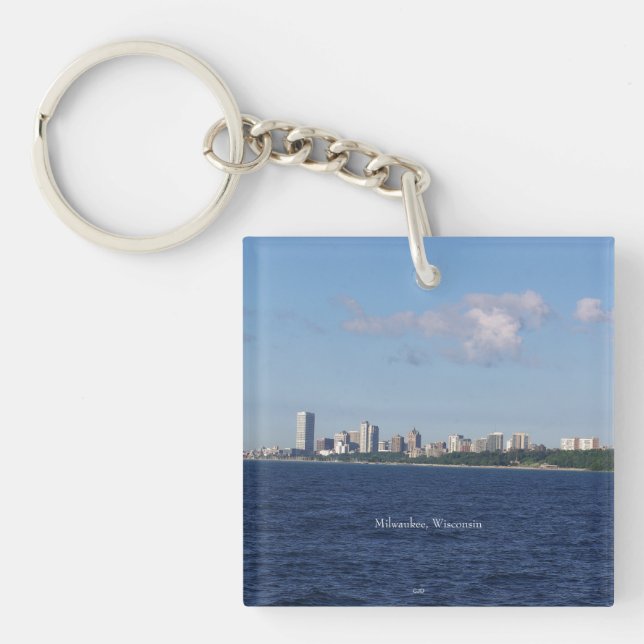 Milwaukee Skyline acrylic nyckelring (Framsidan)