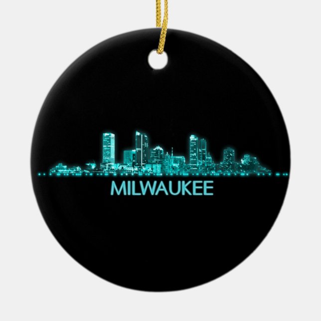 Milwaukee Skyline Julgransprydnad Keramik (Framsidan)