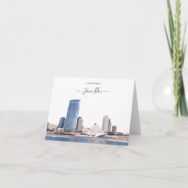 Milwaukee Skyline Personlig Note Card Tack Kort (Framsida)