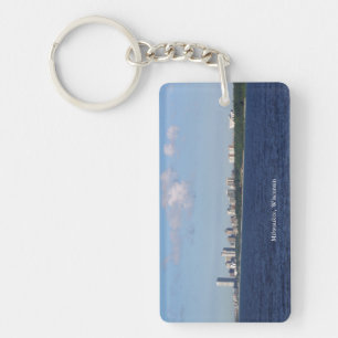 Milwaukee Skyline rectangle acrylic nyckelring