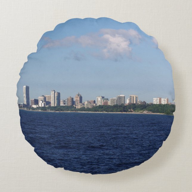 Milwaukee Skyline round Rund Kudde (Framsidan)